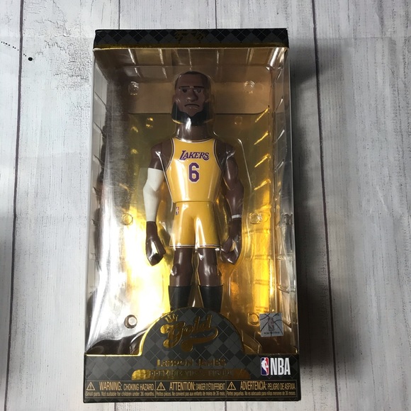 LEBRON JAMES Funko Gold Premium Vinyl Figure 12” LA Lakers Yellow Jersey - (NEW) - Picture 1 of 8